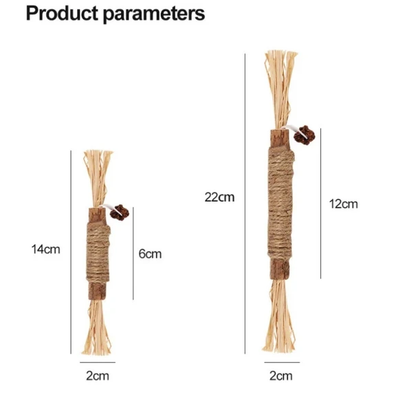 Doğal Kedi Çiğneme Çubuğu Oyuncağı - 14cm Bohe Tarzı - 7