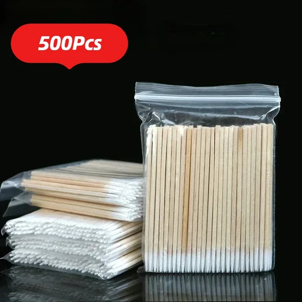 Ahşap Pamuklu Kulak Çubuğu - 500 Adet