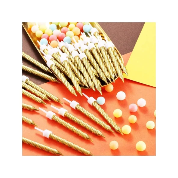 Sarmal Doğum Günü Mumları - 10 Adet Gümüş - Resim 2