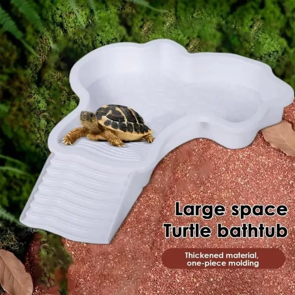 Sürüngen Kaplumbağa Banyo Havuzu Su Kasesi - Beyaz - Kaplumbağa Banyo Havuzu LY - 7