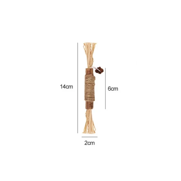 Doğal Kedi Çiğneme Çubuğu Oyuncağı - 14cm Bohe Tarzı
