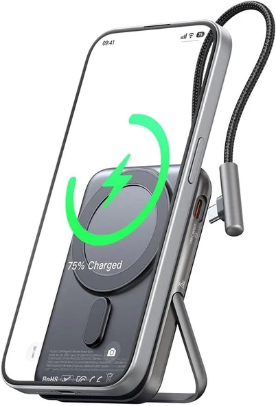 Mcdodo MC-1811 10.000 Mah Manyetik Kablosuz Şarj Cihazı Dahili Type-C - Resim 2