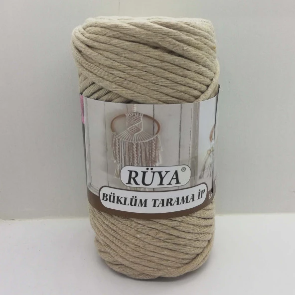 Büklüm Makrome Tarama İpi Taş Rengi ( 250 Gr )