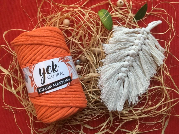 Büklüm Makrome Tarama İpi Turuncu ( 250 Gr ) - Resim 2