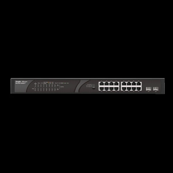 TEKNOTEG - RUİJİE-REYEE RG-ES118GS-P 16XGE 2XGE F.GİGABİT 247W POE SWİTCH