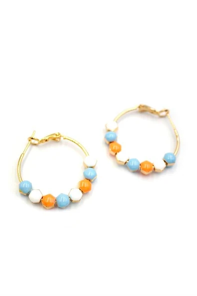 Mineli Halka Küpe - Turuncu ürün görseli 1