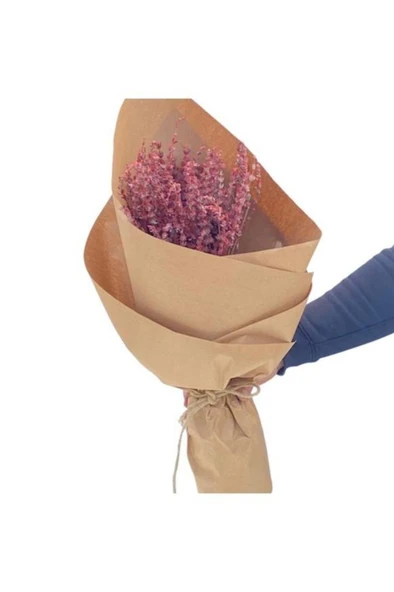 Şoklanmış Kırmızı Lavanta Buketi Demeti 40-50 cm