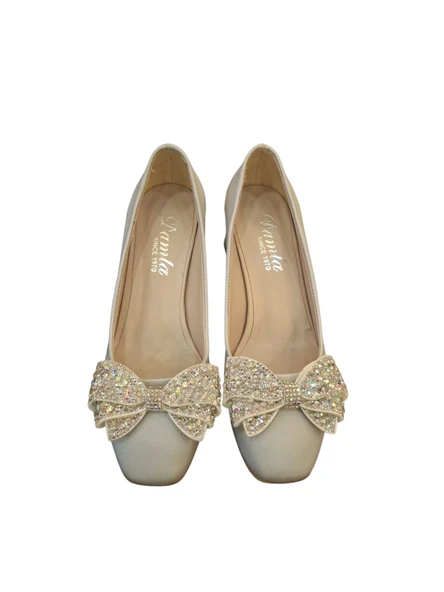 Solmaz Damla KapalıTaşlı Fiyonklu Topuklu Ayakkabı - 2