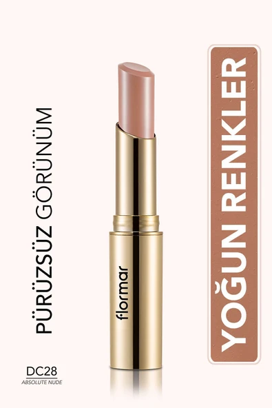 Flormar Kaşmir Dokulu Yarı Mat Stik Ruj (Açık Nude) - Deluxe Cashmere Lipstick Stylo - DC28 - 8690604185306