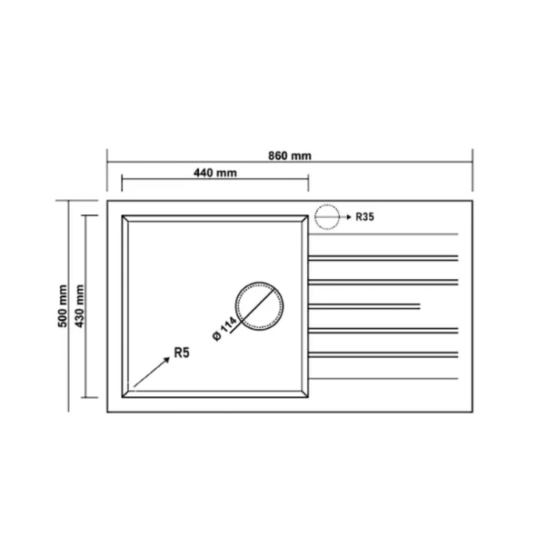 Real P014 LOADİKYA 86 XL Antrasit Granit Mutfak Eviyesi 86X50 cm - 2