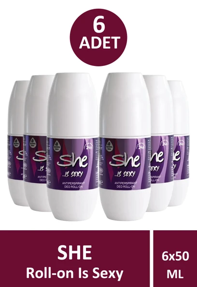 She Is Sexy Roll-On Kadın 50 ml 6 Adet