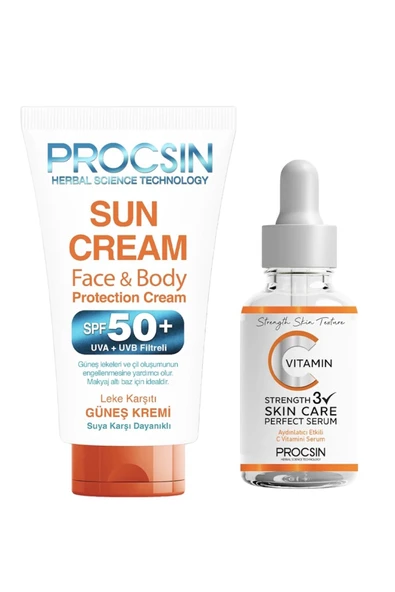 PROCSİN GÜNEŞ KREMİ VE C VİTAMİNİ FIRSAT PAKETİ