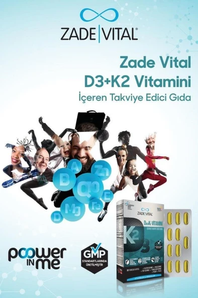 Zade Vital D3 + K2 Vitamini İçeren Takviye Edici Gıda 30 Yumuşak Kapsül - 3