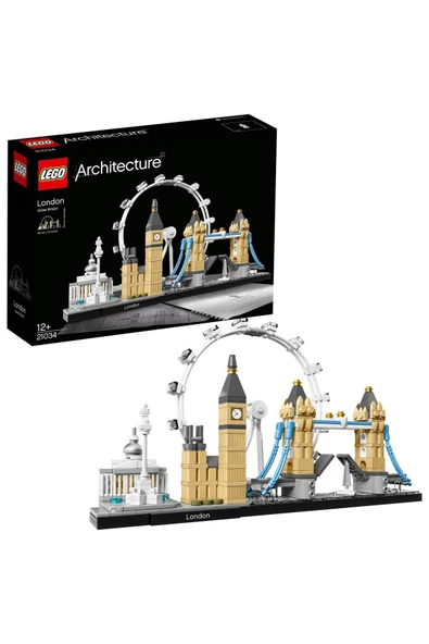 LEGO   Architecture Londra 21034 - 12+ Dekoratif ve Sergilenebilir Model Yapım Seti (468 Parça)