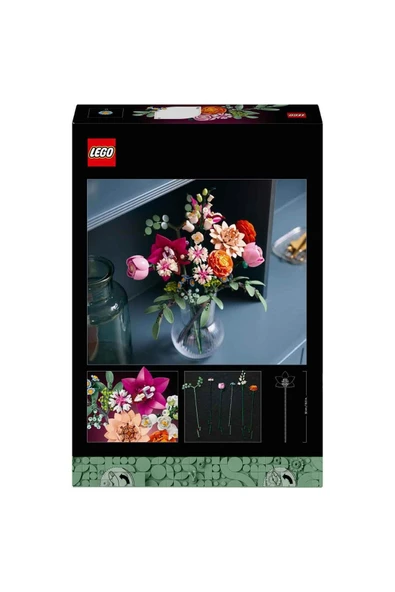 Botanicals Pembe Çiçek Buketi 10342 - Yetişkinler için Dekoratif Çiçek Yapım Seti (749 P - 4