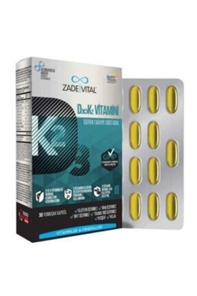 Zade Vital D3 + K2 Vitamini İçeren Takviye Edici Gıda 30 Yumuşak Kapsül - 2