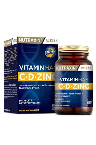 Nutraxin Vitamin Max C-D-Zinc 60 Tablet + Propolis Spray 30 ml
