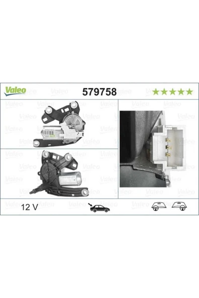 Valeo 579758  Silecek Motoru Arka Partner / Berlingo