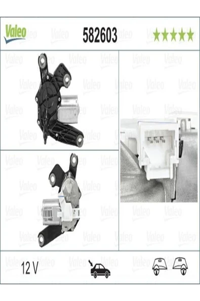 Valeo 582603  Silecek Motoru (ARKA) Citroen C2 (09 / 03-01 / 10). C3. C3 Iı (04 / 02-01 6405J9 (WE471621)
