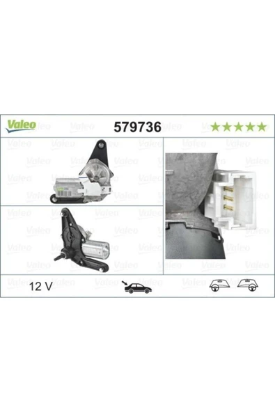 Valeo 579736 Arka Silecek Motoru ( Renault : Clio Ii 0005) - Val- - 1