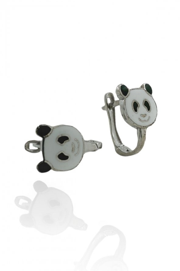 Altın Modeli Panda Ayıcık Bebek Çocuk Küpesi 925 Gümüş Küpe - 2