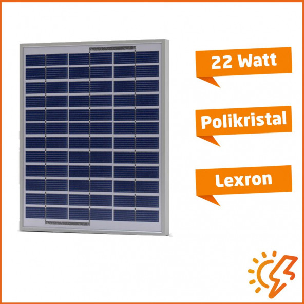 Lexron 22 Watt Polikristal Güneş Paneli Yüksek Verim 10 Yıl Garanti Kargo Bedava
