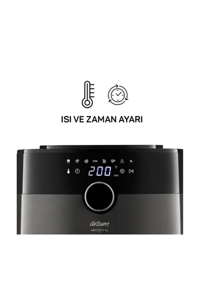 Arzum Siyah 1750 Airtasty XL Air Fryer Sıcak Hava Fritözü 8 Program