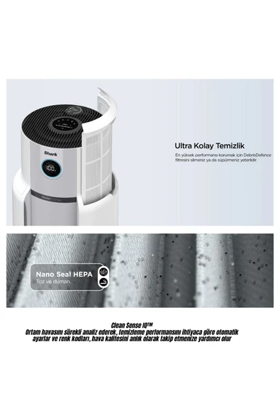Shark Kokulara karşı korur ve ferah bir koku yayar ,Clean Sense IQ Hava Temizleyicisi MAX Beyaz - 5