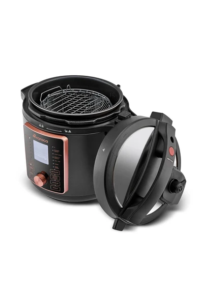 Karaca Yoğurt hazırla 2 in 1 6L Çok Amaçlı Basınçlı Pişirici Akıllı Elektrikli Düdüklü Tencere ve Airfryer - 3