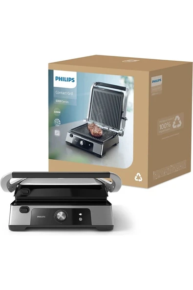Philips Inox Philips Versuni Yeni 5000 Serisi Izgara Ve Tost Makinesi - Luciole Lambader Hediyeli