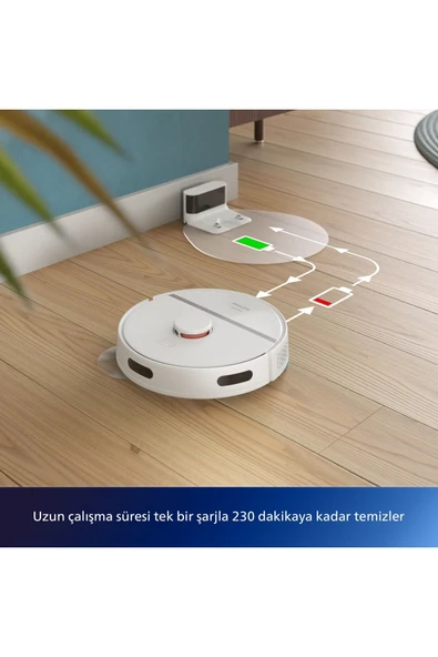 Philips A1 SERİES 3000 Serisi Islak Kuru Moplu Beyaz Robot Süpürge,4000 Pa, Sert Zemin Ve Halıya Uygun XU300 - 6