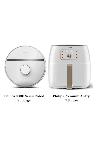 Philips PHİLİPS AVANTAJ SET (XU3000 3000PA ROBOT SÜPÜRGE HD9870 PREMİUM AİRFRY XXL 7.2 LİTRE )