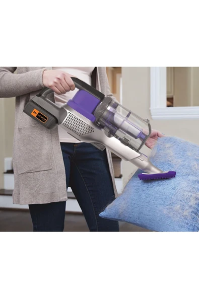 Black&Decker 36V Kablosuz Dikey Süpürge Pet Başlıklı, Mor - 3