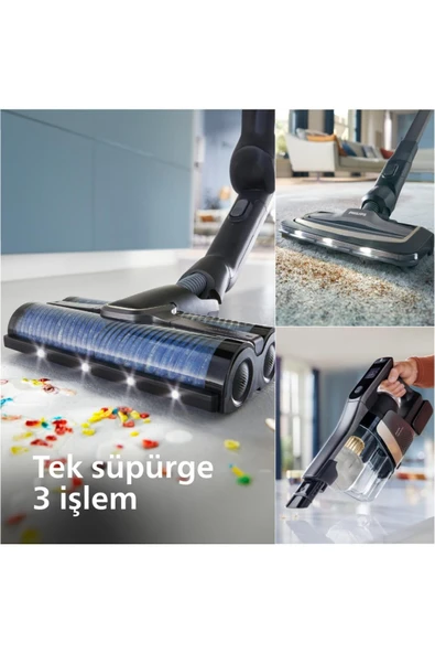 Philips Vaccum 9000 Serisi AquaTrio Kablosuz Dik Süpürge, Otomatik Temizleme, EvimTechx, XW9463 - 3