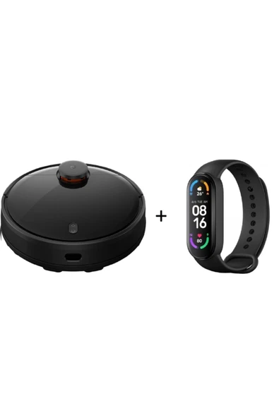 Xiaomi Mop Pro Siyah - Akıllı Robot Süpürge + Mi Band 6 Akıllı Bileklik Adım Sayar