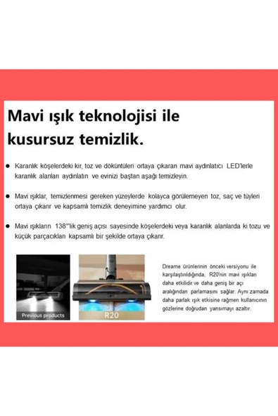 Dreame Çalışma Süresi 90 DK Emiş Türü Kuru Dikey Şarjlı Süpürge - 5