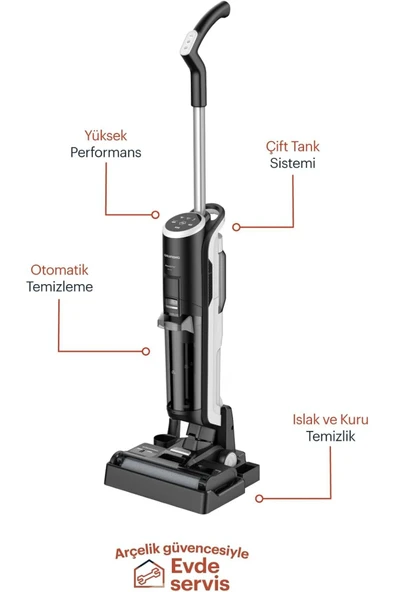 Grundig Islak & Kuru Dik Şarjlı Süpürge