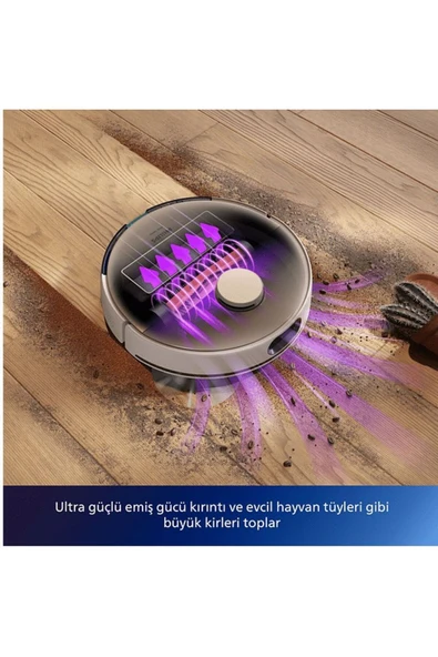 Philips En Hızlı 5000 Pa  Emiş Gücü,7000 Serisi Islak Kuru Otomatik Boşaltma Akıllı İstasyonlu Robot Süpürge - 5