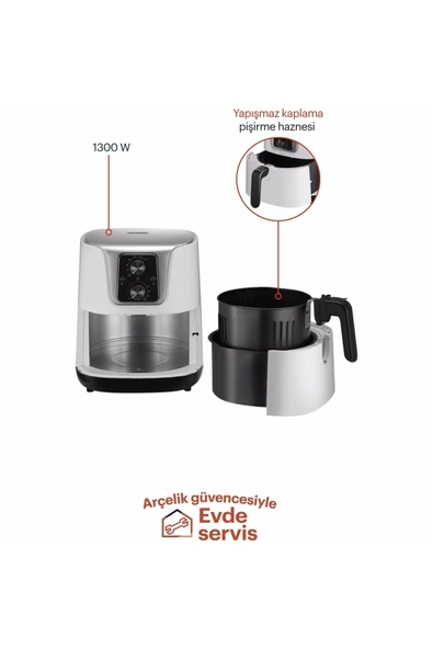 Grundig (toz Boşaltma Sistemli) Robot Süpürge + Airfryer Az Yağlı Pişirici - 6