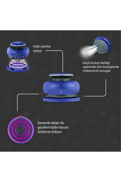 Altus Seyahat tipi ütü Yatay Dikey ütü yapabilen 1400 W buharlı Seramik Taban Taşınabilir güçlü - 2