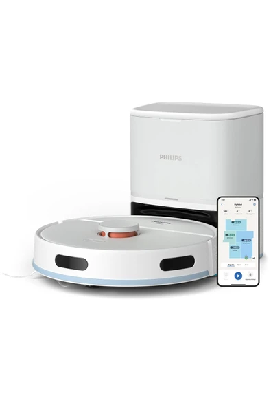 Philips Robot Süpürge İstasyonlu, 2 si 1 Arada Süpürme ve Paspas, 2700 Pa Emiş Gücü