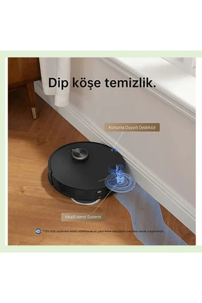 Dreame En Gelişmiş ve Güçlü Süpürme SistemiUltra Kenar Temizliği Mop Robot Süpürge Siyah - 2