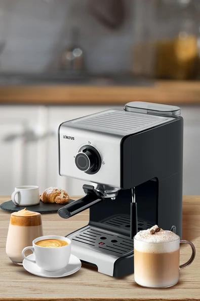 Altus Al 4933 Es Espresso Makinesi, Süt Köpürtme, Bardak Isıtma, 15 Bar, 1200w, 1,2 L