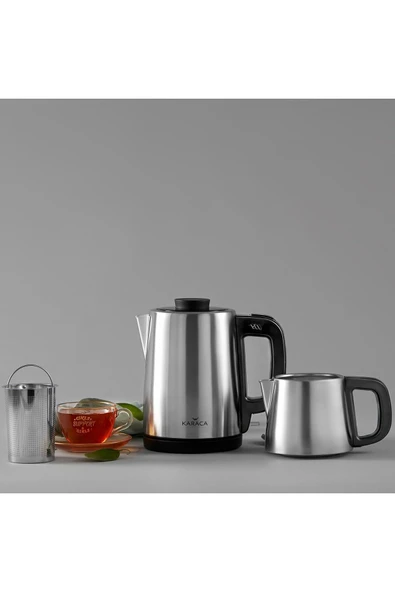 Karaca İnox Siyah Çelik Su Isıtıcı & Çay Makinesi - Gizli Rezistans - 2