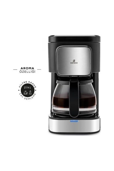 Karaca Aroma 2 In 1 Filtre Kahve ve Çay Demleme Makinesi Inox - 3