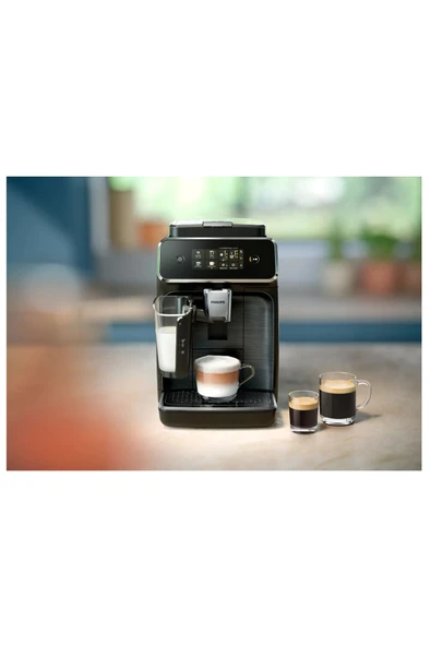 Philips Süt Sistemli Kolay Temizlenen Premium Özellikli Parlak siyah Espresso Makinası