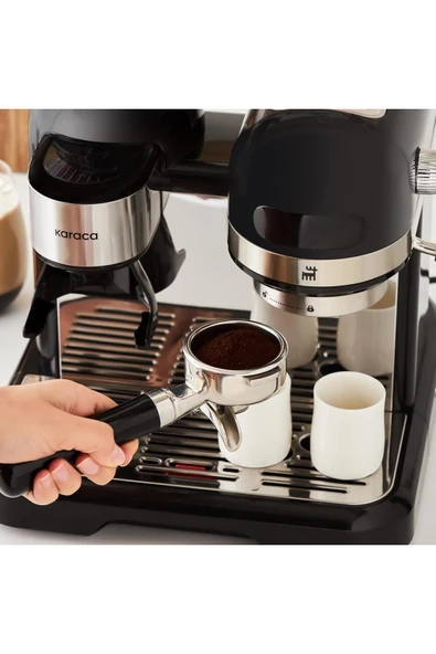 Karaca Kahve Öğütücülü, Süt Köpürtücülü, Espresso, Latte, Cappuccino, Americano Makinesi, 1.4L - 2