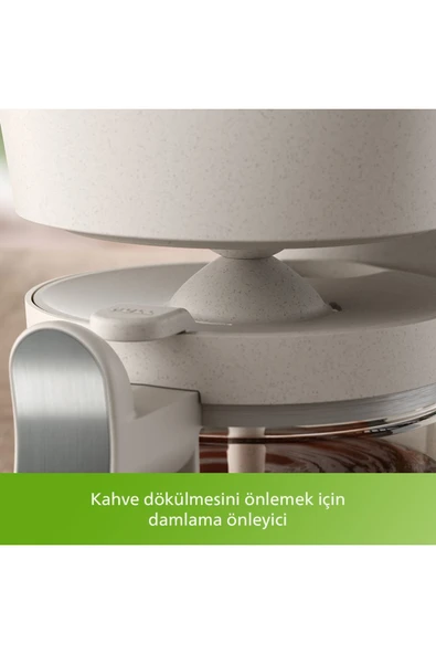 Philips Çevre Dostu Mutfak 5000 Serisi Filtre Kahve Makinesi, 1.2L Kapasite, Krem, HD5120/00 - 6