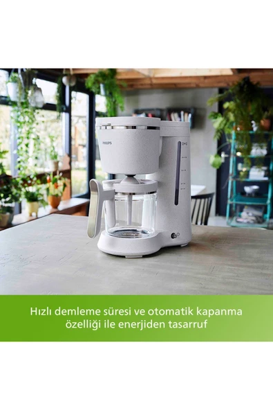 Philips Çevre Dostu Mutfak 5000 Serisi Filtre Kahve Makinesi, 1.2L Kapasite, Krem, HD5120/00 - 4