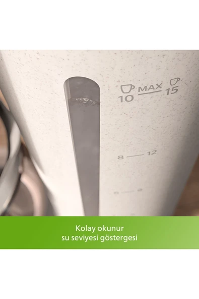 Philips Çevre Dostu Mutfak 5000 Serisi Filtre Kahve Makinesi, 1.2L Kapasite, Krem, HD5120/00 - 5